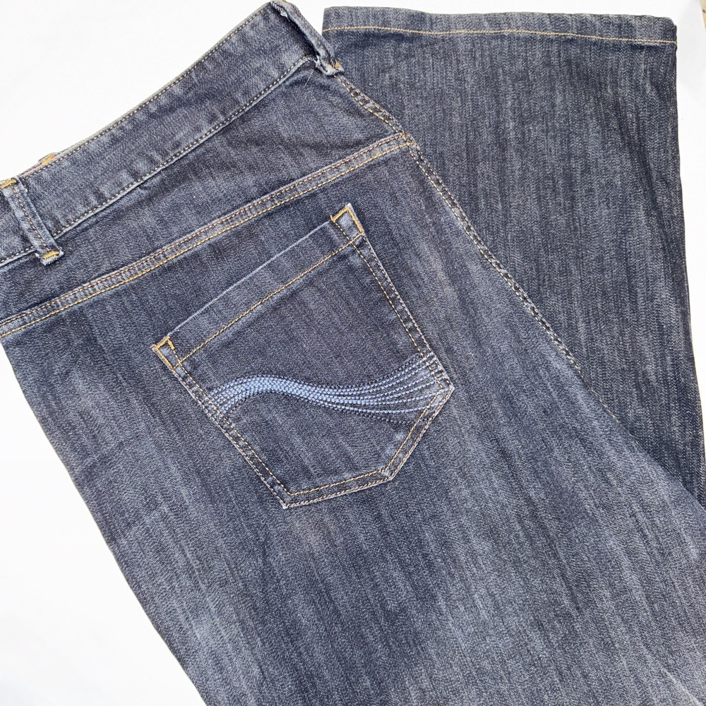 Lane Bryant Genius Fit Jeans 24 Average Slim Bootcut Dark Wash Stretch Plus Size